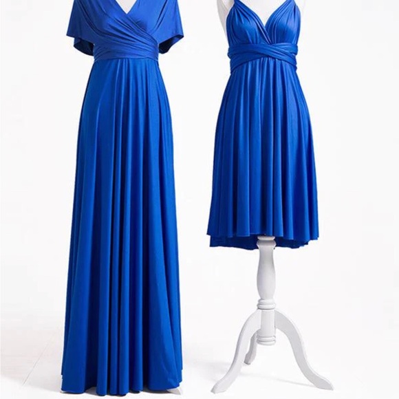 Blue multi style dress. Size L. NWT - Picture 4 of 6